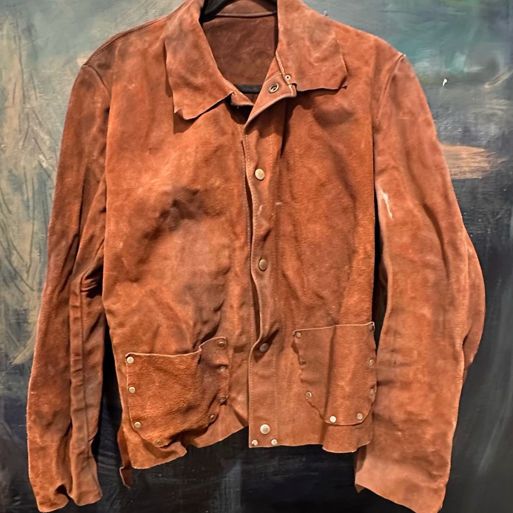 Vintage 1940's-1950's Heavy Duty Leather Welding Jacket